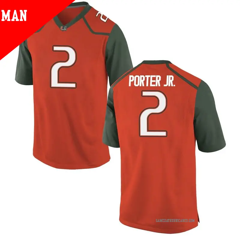 Men's #2 Daryl Porter Jr. Miami Hurricanes Replica Orange College Jersey Men's #2 Daryl Porter Jr. Miami Hurricanes Replica Orange College Jersey