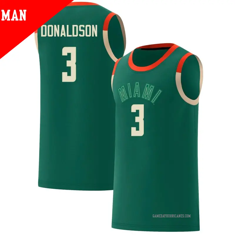 Men's #3 Tre Donaldson Miami Hurricanes Replica Green adidas Celebrating Black Culture Basketball Jersey Men's #3 Tre Donaldson Miami Hurricanes Replica Green adidas Celebrating Black Culture Basketball Jersey